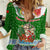 Portugal Christmas Women Casual Shirt with Green Red Santa Ship Tree and Coat of Arms - Wonder Print Shop