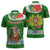 Portugal Christmas Zipper Polo Shirt with Green Red Santa Ship Tree and Coat of Arms - Wonder Print Shop