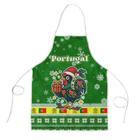 Portugal Christmas Apron with Green Galo de Barcelos Rooster Santa Hat and Gift - Wonder Print Shop