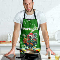 Portugal Christmas Apron with Green Galo de Barcelos Rooster Santa Hat and Gift - Wonder Print Shop