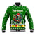 Portugal Christmas Baseball Jacket with Green Galo de Barcelos Rooster Santa Hat and Gift - Wonder Print Shop