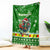Portugal Christmas Blanket with Green Galo de Barcelos Rooster Santa Hat and Gift - Wonder Print Shop