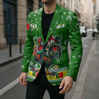 Portugal Christmas Blazer with Green Galo de Barcelos Rooster Santa Hat and Gift - Wonder Print Shop