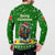 Portugal Christmas Button Sweatshirt with Green Galo de Barcelos Rooster Santa Hat and Gift - Wonder Print Shop