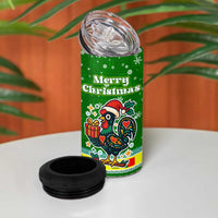 Portugal Christmas 4 in 1 Can Cooler Tumbler with Green Galo de Barcelos Rooster Santa Hat and Gift - Wonder Print Shop