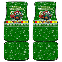 Portugal Christmas Car Mats with Green Galo de Barcelos Rooster Santa Hat and Gift - Wonder Print Shop