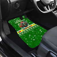 Portugal Christmas Car Mats with Green Galo de Barcelos Rooster Santa Hat and Gift - Wonder Print Shop