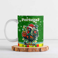 Portugal Christmas Ceramic Mug with Green Galo de Barcelos Rooster Santa Hat and Gift - Wonder Print Shop
