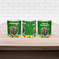 Portugal Christmas Ceramic Mug with Green Galo de Barcelos Rooster Santa Hat and Gift - Wonder Print Shop