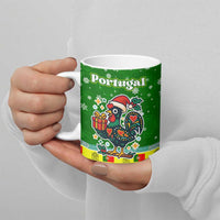 Portugal Christmas Ceramic Mug with Green Galo de Barcelos Rooster Santa Hat and Gift - Wonder Print Shop