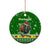 Portugal Christmas Ceramic Ornament with Green Galo de Barcelos Rooster Santa Hat and Gift - Wonder Print Shop