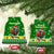 Portugal Christmas Ceramic Ornament with Green Galo de Barcelos Rooster Santa Hat and Gift - Wonder Print Shop