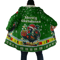 Portugal Christmas Cloak with Green Galo de Barcelos Rooster Santa Hat and Gift - Wonder Print Shop