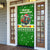 Portugal Christmas Door Cover with Green Galo de Barcelos Rooster Santa Hat and Gift - Wonder Print Shop