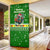 Portugal Christmas Door Cover with Green Galo de Barcelos Rooster Santa Hat and Gift - Wonder Print Shop