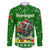 Portugal Christmas Family Matching Long Sleeve Bodycon Dress and Hawaiian Shirt with Green Galo de Barcelos Rooster Santa Hat and Gift - Wonder Print Shop