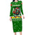 Portugal Christmas Family Matching Long Sleeve Bodycon Dress and Hawaiian Shirt with Green Galo de Barcelos Rooster Santa Hat and Gift - Wonder Print Shop