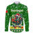 Portugal Christmas Family Matching Off The Shoulder Long Sleeve Dress and Hawaiian Shirt with Green Galo de Barcelos Rooster Santa Hat and Gift - Wonder Print Shop