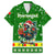 Portugal Christmas Family Matching Off Shoulder Maxi Dress and Hawaiian Shirt with Green Galo de Barcelos Rooster Santa Hat and Gift - Wonder Print Shop