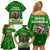 Portugal Christmas Family Matching Off Shoulder Short Dress and Hawaiian Shirt with Green Galo de Barcelos Rooster Santa Hat and Gift - Wonder Print Shop