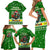 Portugal Christmas Family Matching Short Sleeve Bodycon Dress and Hawaiian Shirt with Green Galo de Barcelos Rooster Santa Hat and Gift - Wonder Print Shop