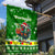 Portugal Christmas Garden Flag with Green Galo de Barcelos Rooster Santa Hat and Gift - Wonder Print Shop