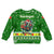 Portugal Christmas Kid Ugly Christmas Sweater with Green Galo de Barcelos Rooster Santa Hat and Gift - Wonder Print Shop