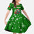 Portugal Christmas Kid Short Sleeve Dress with Green Galo de Barcelos Rooster Santa Hat and Gift - Wonder Print Shop