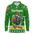 Portugal Christmas Long Sleeve Polo Shirt with Green Galo de Barcelos Rooster Santa Hat and Gift - Wonder Print Shop