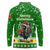 Portugal Christmas Long Sleeve Polo Shirt with Green Galo de Barcelos Rooster Santa Hat and Gift - Wonder Print Shop