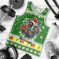 Portugal Christmas Men Tank Top with Green Galo de Barcelos Rooster Santa Hat and Gift - Wonder Print Shop