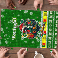 Portugal Christmas Puzzle with Green Galo de Barcelos Rooster Santa Hat and Gift - Wonder Print Shop
