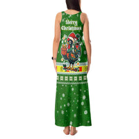 Portugal Christmas Tank Maxi Dress with Green Galo de Barcelos Rooster Santa Hat and Gift - Wonder Print Shop