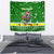 Portugal Christmas Tapestry with Green Galo de Barcelos Rooster Santa Hat and Gift - Wonder Print Shop