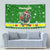 Portugal Christmas Tapestry with Green Galo de Barcelos Rooster Santa Hat and Gift - Wonder Print Shop
