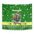 Portugal Christmas Tapestry with Green Galo de Barcelos Rooster Santa Hat and Gift - Wonder Print Shop