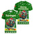 Portugal Christmas Women V-Neck T-Shirt with Green Galo de Barcelos Rooster Santa Hat and Gift - Wonder Print Shop