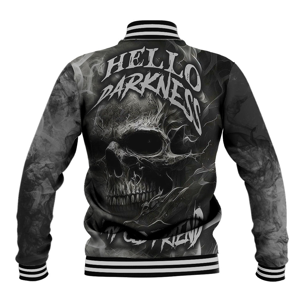 Hello Darkness My Old Friend Skull Baseball Jacket - Wonder Print Shop