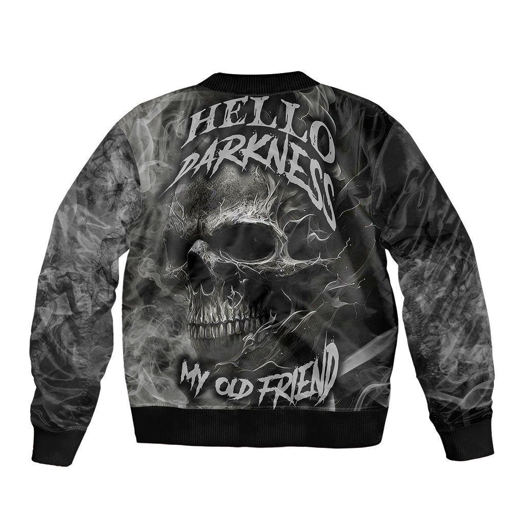 Hello Darkness My Old Friend Skull Bomber Jacket - Wonder Print Shop