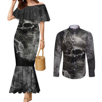 hello-darkness-my-old-friend-skull-couples-matching-mermaid-dress-and-long-sleeve-button-shirts