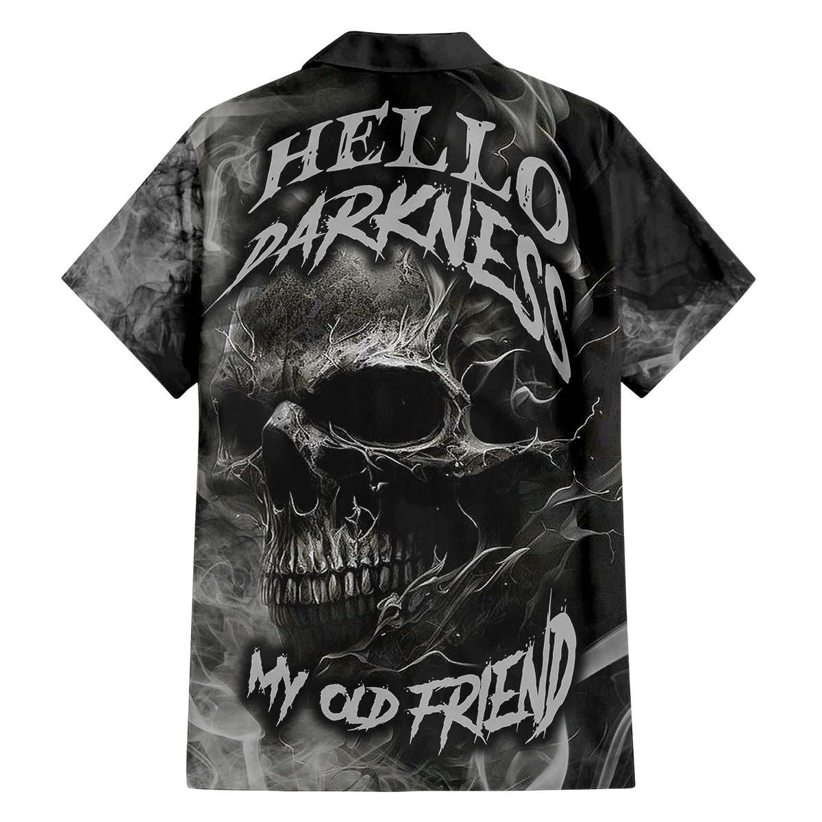 Hello Darkness My Old Friend Skull Family Matching Long Sleeve Bodycon Dress and Hawaiian Shirt - Wonder Print Shop