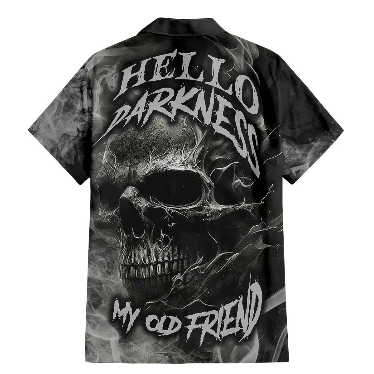 Hello Darkness My Old Friend Skull Family Matching Mermaid Dress and Hawaiian Shirt - Wonder Print Shop