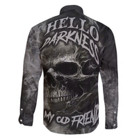 Hello Darkness My Old Friend Skull Family Matching Off Shoulder Long Sleeve Dress and Hawaiian Shirt - Wonder Print Shop