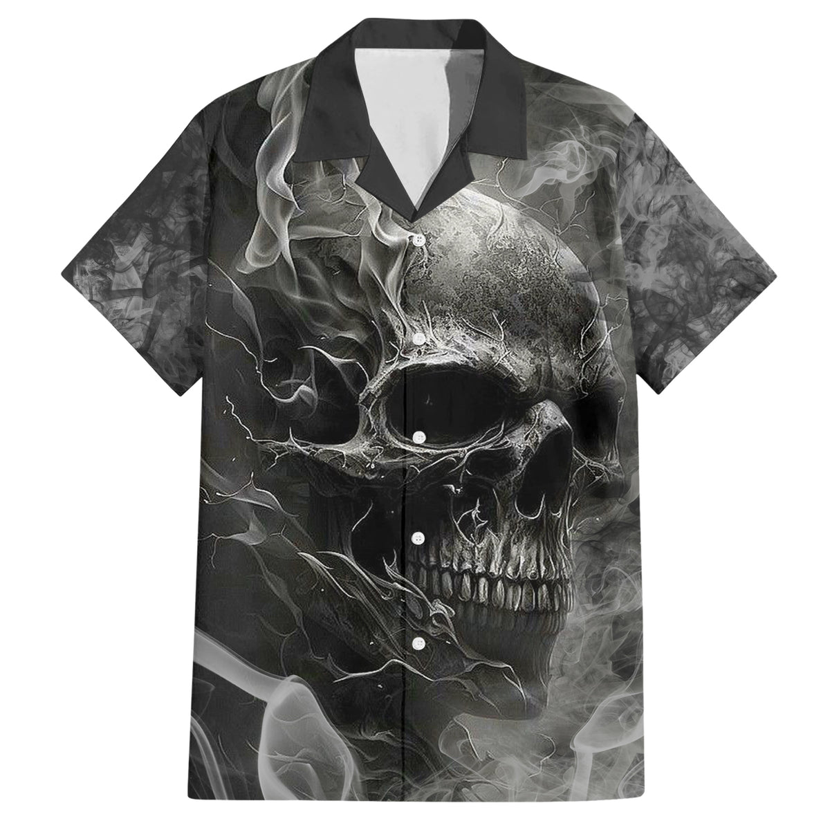 Hello Darkness My Old Friend Skull Family Matching Short Sleeve Bodycon Dress and Hawaiian Shirt - Wonder Print Shop