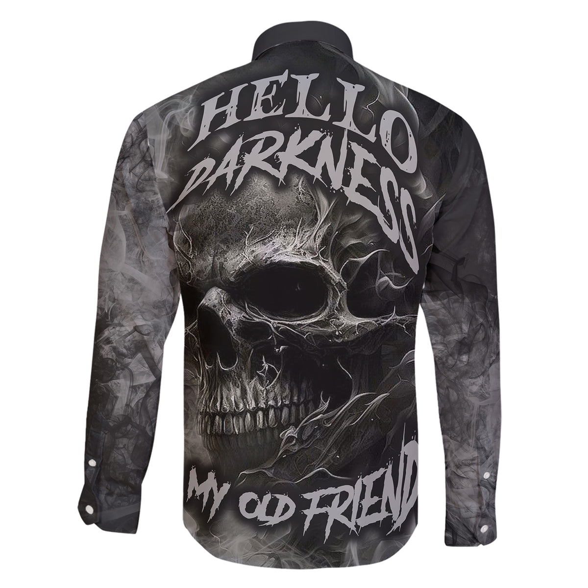 Hello Darkness My Old Friend Skull Family Matching Short Sleeve Bodycon Dress and Hawaiian Shirt - Wonder Print Shop