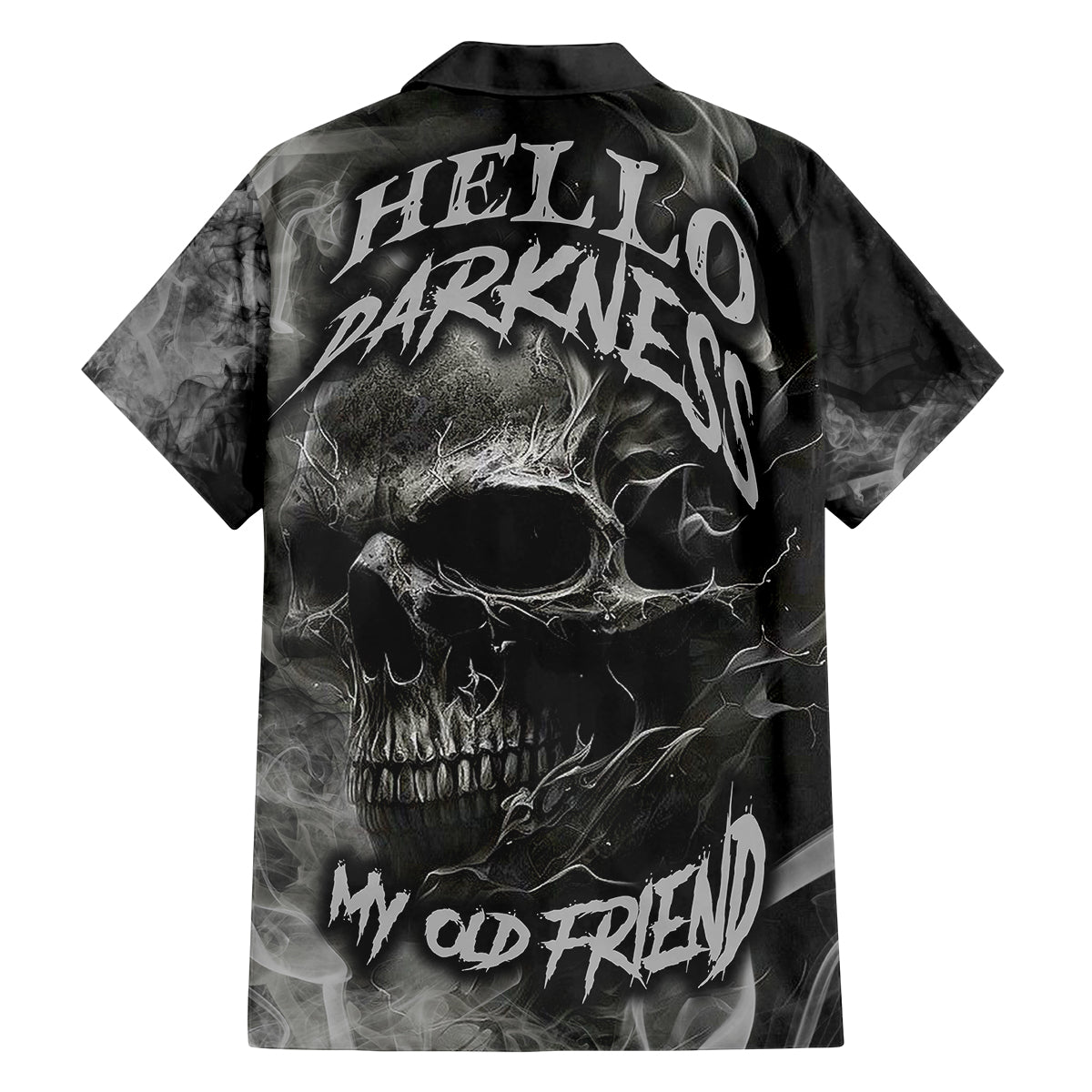Hello Darkness My Old Friend Skull Family Matching Summer Maxi Dress and Hawaiian Shirt - Wonder Print Shop