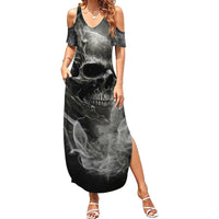 Hello Darkness My Old Friend Skull Family Matching Summer Maxi Dress and Hawaiian Shirt - Wonder Print Shop