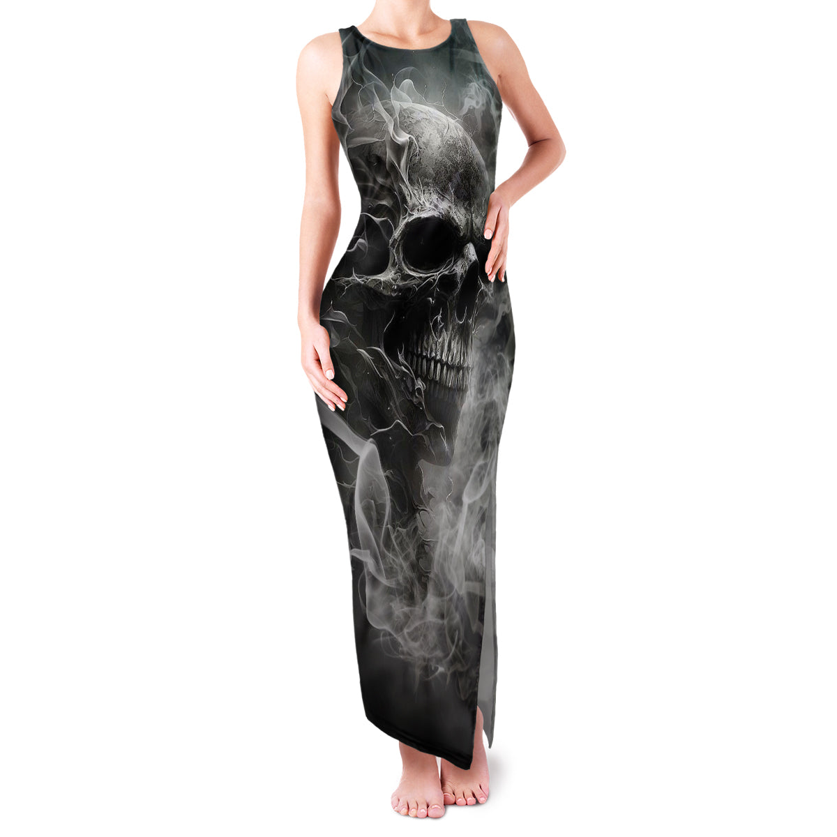 Hello Darkness My Old Friend Skull Family Matching Tank Maxi Dress and Hawaiian Shirt - Wonder Print Shop