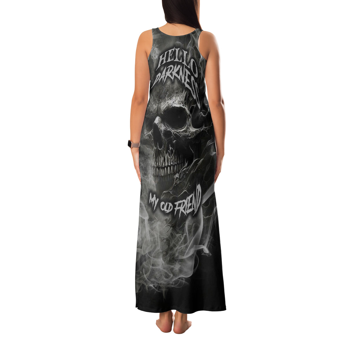Hello Darkness My Old Friend Skull Family Matching Tank Maxi Dress and Hawaiian Shirt - Wonder Print Shop