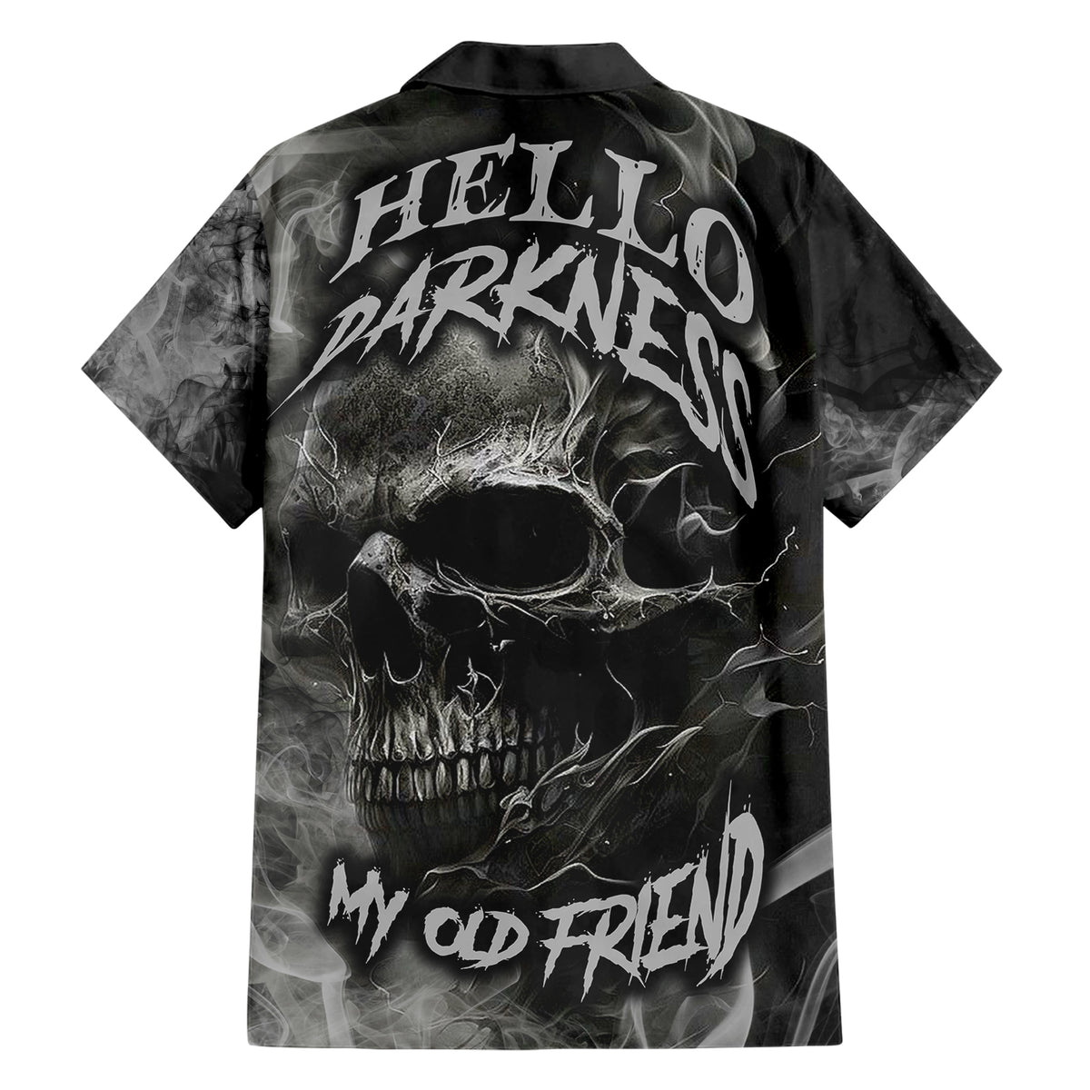 Hello Darkness My Old Friend Skull Hawaiian Shirt - Wonder Print Shop